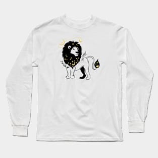 Black and Gold Zodiac Sign LEO Long Sleeve T-Shirt